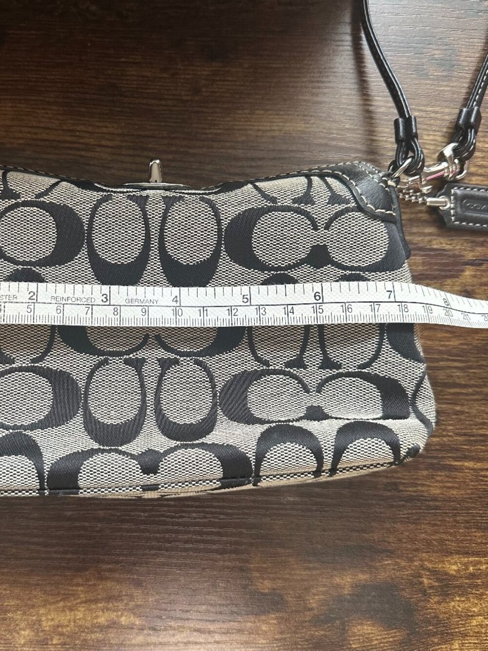 Coach Y2K Signature Jacquard Turn Lock Mini Bag or Wristlet Black & Gray - Picture 8 of 10